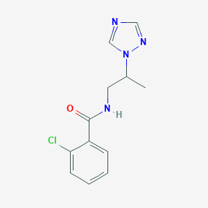 molecular formula C12H13ClN4O B497225 2-chloro-N-[2-(1H-1,2,4-triazol-1-yl)propyl]benzamide 