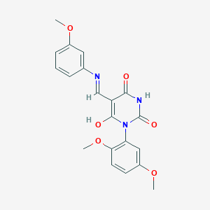 1-(2,5-dimethoxyphenyl)-5-{[(3-methoxyphenyl)amino]methylene}-2,4,6(1H,3H,5H)-pyrimidinetrione