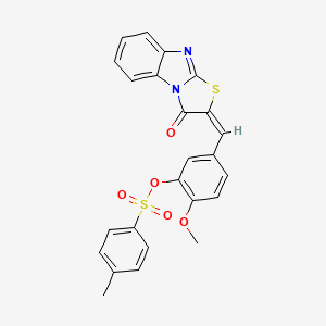 molecular formula C24H18N2O5S2 B4972261 2-methoxy-5-[(3-oxo[1,3]thiazolo[3,2-a]benzimidazol-2(3H)-ylidene)methyl]phenyl 4-methylbenzenesulfonate 