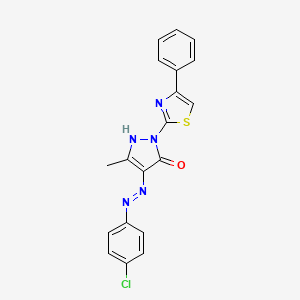 3-methyl-1-(4-phenyl-1,3-thiazol-2-yl)-1H-pyrazole-4,5-dione 4-[(4-chlorophenyl)hydrazone]