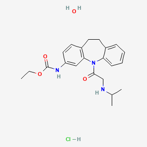 molecular formula C22H30ClN3O4 B4972282 ethyl [5-(N-isopropylglycyl)-10,11-dihydro-5H-dibenzo[b,f]azepin-3-yl]carbamate hydrochloride hydrate 