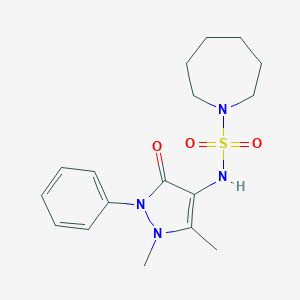 molecular formula C17H24N4O3S B497229 N-(1,5-dimethyl-3-oxo-2-phenyl-2,3-dihydro-1H-pyrazol-4-yl)-1-azepanesulfonamide 