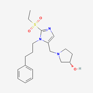 molecular formula C19H27N3O3S B4972304 (3S)-1-{[2-(ethylsulfonyl)-1-(3-phenylpropyl)-1H-imidazol-5-yl]methyl}-3-pyrrolidinol 