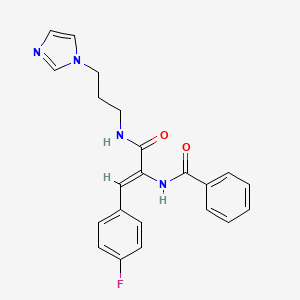 N-[2-(4-fluorophenyl)-1-({[3-(1H-imidazol-1-yl)propyl]amino}carbonyl)vinyl]benzamide