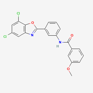 N-[3-(5,7-dichloro-1,3-benzoxazol-2-yl)phenyl]-3-methoxybenzamide