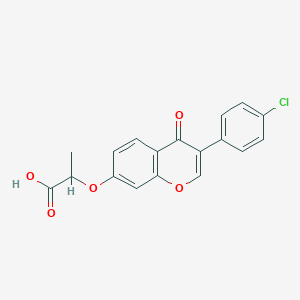 molecular formula C18H13ClO5 B4972318 2-{[3-(4-chlorophenyl)-4-oxo-4H-chromen-7-yl]oxy}propanoic acid 