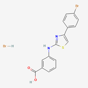 molecular formula C16H12Br2N2O2S B4972364 3-{[4-(4-bromophenyl)-1,3-thiazol-2-yl]amino}benzoic acid hydrobromide 