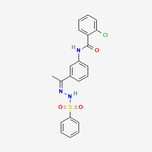 2-chloro-N-{3-[N-(phenylsulfonyl)ethanehydrazonoyl]phenyl}benzamide