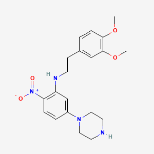 N-[2-(3,4-dimethoxyphenyl)ethyl]-2-nitro-5-(1-piperazinyl)aniline