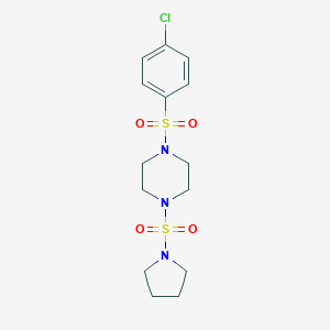 molecular formula C14H20ClN3O4S2 B497239 1-(4-Chlorobenzenesulfonyl)-4-(pyrrolidine-1-sulfonyl)piperazine CAS No. 927640-78-6