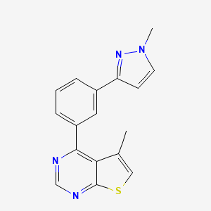 molecular formula C17H14N4S B4972390 5-methyl-4-[3-(1-methyl-1H-pyrazol-3-yl)phenyl]thieno[2,3-d]pyrimidine 