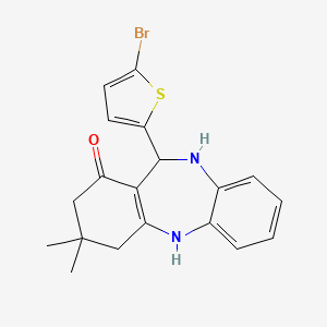 molecular formula C19H19BrN2OS B4972408 11-(5-bromo-2-thienyl)-3,3-dimethyl-2,3,4,5,10,11-hexahydro-1H-dibenzo[b,e][1,4]diazepin-1-one 