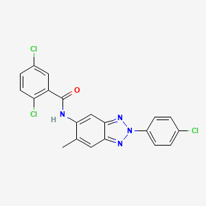 molecular formula C20H13Cl3N4O B4972416 2,5-dichloro-N-[2-(4-chlorophenyl)-6-methyl-2H-1,2,3-benzotriazol-5-yl]benzamide 