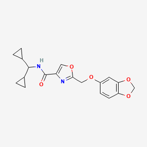 2-[(1,3-benzodioxol-5-yloxy)methyl]-N-(dicyclopropylmethyl)-1,3-oxazole-4-carboxamide