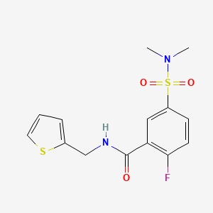 molecular formula C14H15FN2O3S2 B4972452 5-[(dimethylamino)sulfonyl]-2-fluoro-N-(2-thienylmethyl)benzamide 