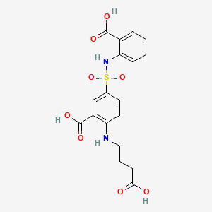 molecular formula C18H18N2O8S B4972464 5-{[(2-carboxyphenyl)amino]sulfonyl}-2-[(3-carboxypropyl)amino]benzoic acid 