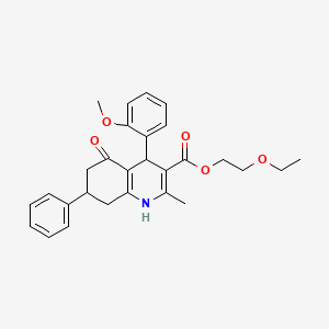 molecular formula C28H31NO5 B4972473 2-ethoxyethyl 4-(2-methoxyphenyl)-2-methyl-5-oxo-7-phenyl-1,4,5,6,7,8-hexahydro-3-quinolinecarboxylate 