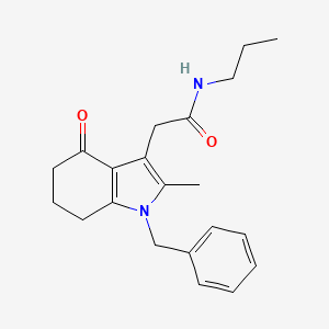 molecular formula C21H26N2O2 B4972484 2-(1-benzyl-2-methyl-4-oxo-4,5,6,7-tetrahydro-1H-indol-3-yl)-N-propylacetamide 