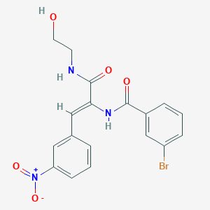 molecular formula C18H16BrN3O5 B4972502 3-bromo-N-[1-{[(2-hydroxyethyl)amino]carbonyl}-2-(3-nitrophenyl)vinyl]benzamide 