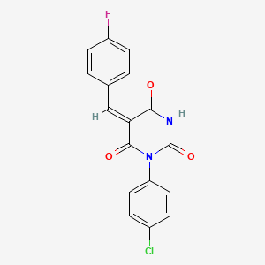 1-(4-chlorophenyl)-5-(4-fluorobenzylidene)-2,4,6(1H,3H,5H)-pyrimidinetrione