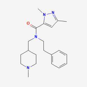 1,3-dimethyl-N-[(1-methyl-4-piperidinyl)methyl]-N-(2-phenylethyl)-1H-pyrazole-5-carboxamide
