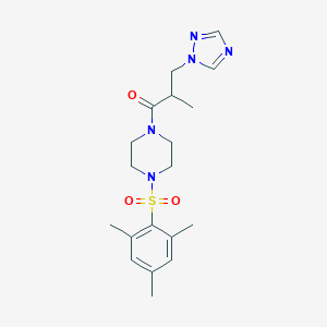 1-(mesitylsulfonyl)-4-[2-methyl-3-(1H-1,2,4-triazol-1-yl)propanoyl]piperazine