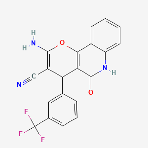 2-amino-5-oxo-4-[3-(trifluoromethyl)phenyl]-5,6-dihydro-4H-pyrano[3,2-c]quinoline-3-carbonitrile