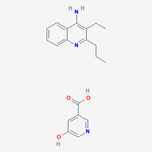 molecular formula C20H23N3O3 B4972541 5-hydroxynicotinic acid - 3-ethyl-2-propyl-4-quinolinamine (1:1) 