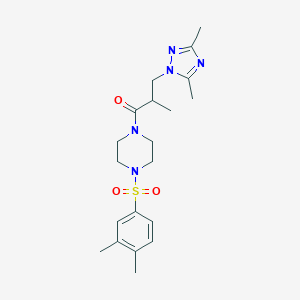 1-[(3,4-dimethylphenyl)sulfonyl]-4-[3-(3,5-dimethyl-1H-1,2,4-triazol-1-yl)-2-methylpropanoyl]piperazine