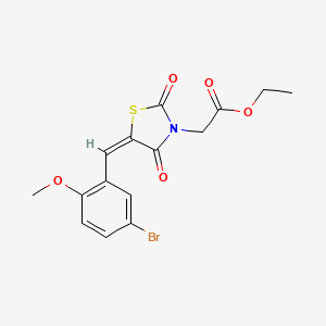 molecular formula C15H14BrNO5S B4972552 ethyl [5-(5-bromo-2-methoxybenzylidene)-2,4-dioxo-1,3-thiazolidin-3-yl]acetate 