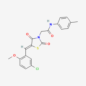 molecular formula C20H17ClN2O4S B4972568 2-[5-(5-chloro-2-methoxybenzylidene)-2,4-dioxo-1,3-thiazolidin-3-yl]-N-(4-methylphenyl)acetamide 