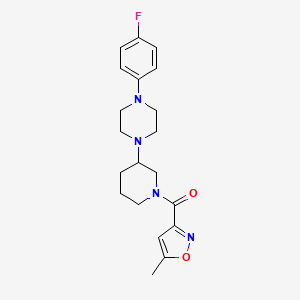 molecular formula C20H25FN4O2 B4972583 1-(4-fluorophenyl)-4-{1-[(5-methyl-3-isoxazolyl)carbonyl]-3-piperidinyl}piperazine 