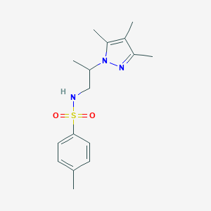 molecular formula C16H23N3O2S B497259 4-methyl-N-[2-(3,4,5-trimethyl-1H-pyrazol-1-yl)propyl]benzenesulfonamide 