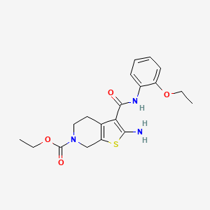 molecular formula C19H23N3O4S B4972591 ethyl 2-amino-3-{[(2-ethoxyphenyl)amino]carbonyl}-4,7-dihydrothieno[2,3-c]pyridine-6(5H)-carboxylate 
