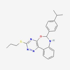 molecular formula C22H24N4OS B4972608 6-(4-isopropylphenyl)-3-(propylthio)-6,7-dihydro[1,2,4]triazino[5,6-d][3,1]benzoxazepine 
