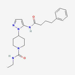 N-ethyl-4-{5-[(4-phenylbutanoyl)amino]-1H-pyrazol-1-yl}-1-piperidinecarboxamide