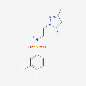 molecular formula C15H21N3O2S B497263 N-(2-(3,5-dimethyl-1H-pyrazol-1-yl)ethyl)-3,4-dimethylbenzenesulfonamide CAS No. 890598-27-3