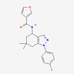 N-[1-(4-fluorophenyl)-6,6-dimethyl-4,5,6,7-tetrahydro-1H-indazol-4-yl]-3-furamide