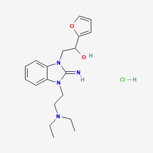 molecular formula C19H27ClN4O2 B4972664 2-{3-[2-(diethylamino)ethyl]-2-imino-2,3-dihydro-1H-benzimidazol-1-yl}-1-(2-furyl)ethanol hydrochloride 
