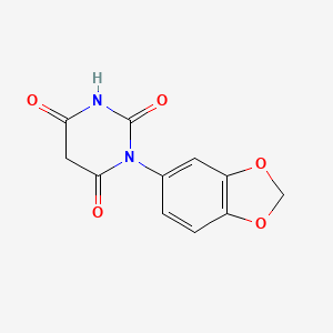 molecular formula C11H8N2O5 B4972684 1-(1,3-benzodioxol-5-yl)-2,4,6(1H,3H,5H)-pyrimidinetrione 