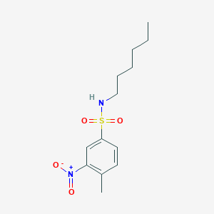 molecular formula C13H20N2O4S B4972685 N-hexyl-4-methyl-3-nitrobenzenesulfonamide 