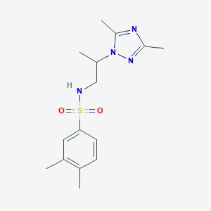 molecular formula C15H22N4O2S B497269 N-[2-(3,5-Dimethyl-[1,2,4]triazol-1-yl)-propyl]-3,4-dimethyl-benzenesulfonamide CAS No. 879055-28-4