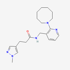 molecular formula C20H29N5O B4972698 N-{[2-(1-azocanyl)-3-pyridinyl]methyl}-3-(1-methyl-1H-pyrazol-4-yl)propanamide 