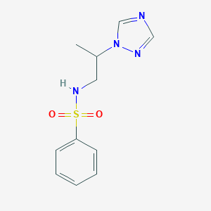 molecular formula C11H14N4O2S B497271 N-[2-(1H-1,2,4-triazol-1-yl)propyl]benzenesulfonamide 