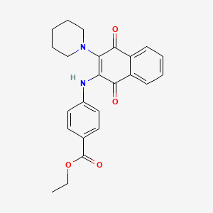 ethyl 4-{[1,4-dioxo-3-(1-piperidinyl)-1,4-dihydro-2-naphthalenyl]amino}benzoate