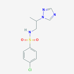 molecular formula C11H13ClN4O2S B497274 4-Chloro-N-(2-[1,2,4]triazol-1-yl-propyl)-benzenesulfonamide 