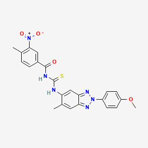 molecular formula C23H20N6O4S B4972759 N-({[2-(4-methoxyphenyl)-6-methyl-2H-1,2,3-benzotriazol-5-yl]amino}carbonothioyl)-4-methyl-3-nitrobenzamide 