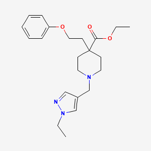 molecular formula C22H31N3O3 B4972776 ethyl 1-[(1-ethyl-1H-pyrazol-4-yl)methyl]-4-(2-phenoxyethyl)-4-piperidinecarboxylate 