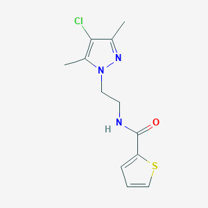 molecular formula C12H14ClN3OS B497278 N-[2-(4-chloro-3,5-dimethyl-1H-pyrazol-1-yl)ethyl]-2-thiophenecarboxamide CAS No. 957502-09-9