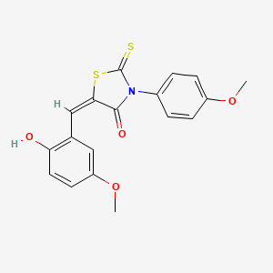molecular formula C18H15NO4S2 B4972789 5-(2-hydroxy-5-methoxybenzylidene)-3-(4-methoxyphenyl)-2-thioxo-1,3-thiazolidin-4-one 